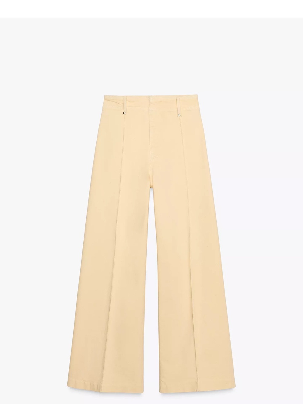 ZARA ZW Collection High Waist Wide Leg Jeans Light Yellow Size 29 NWT